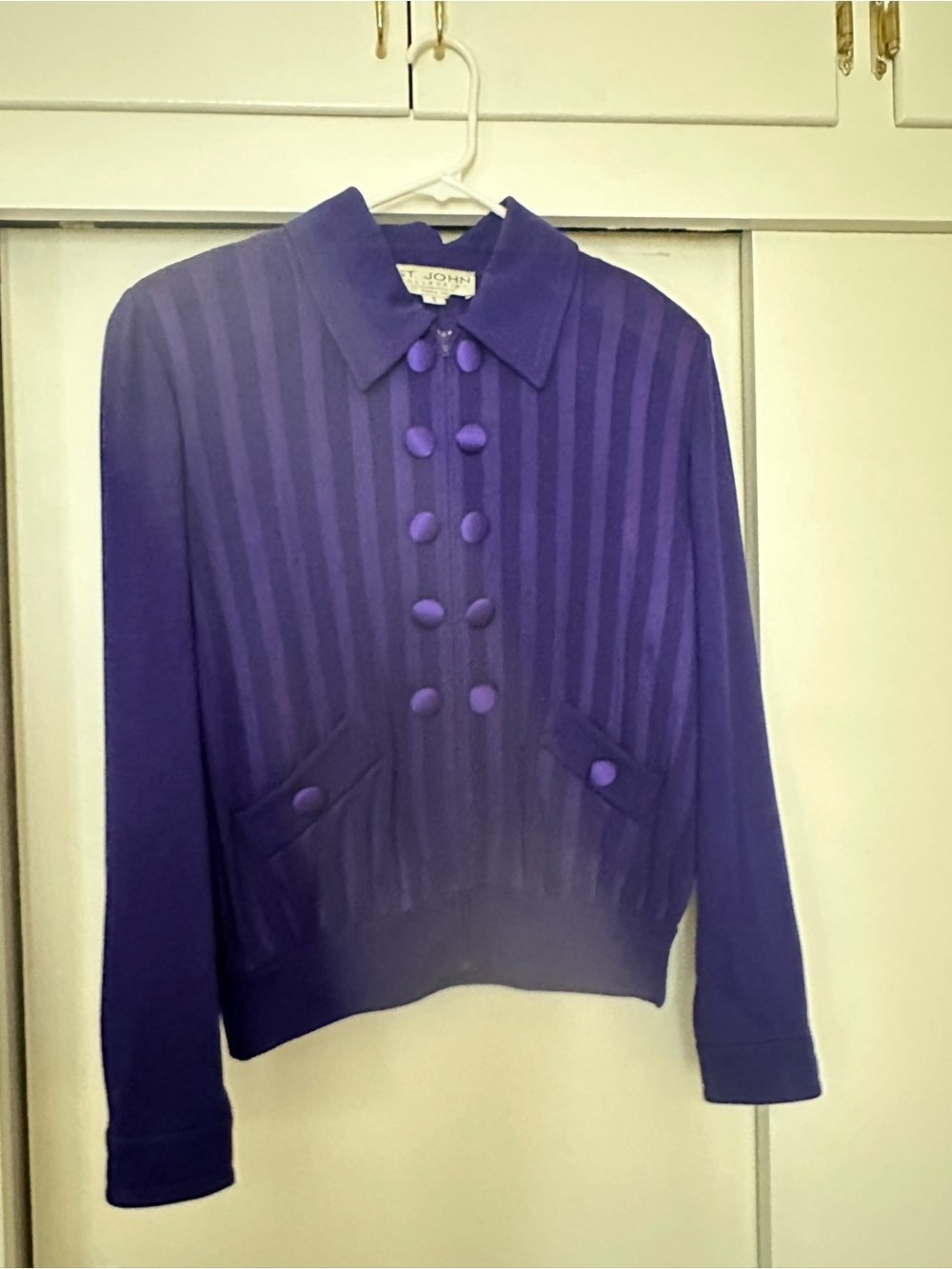 St JOHN Vintage-Inspired Purple Button-Front Women's Jacket S